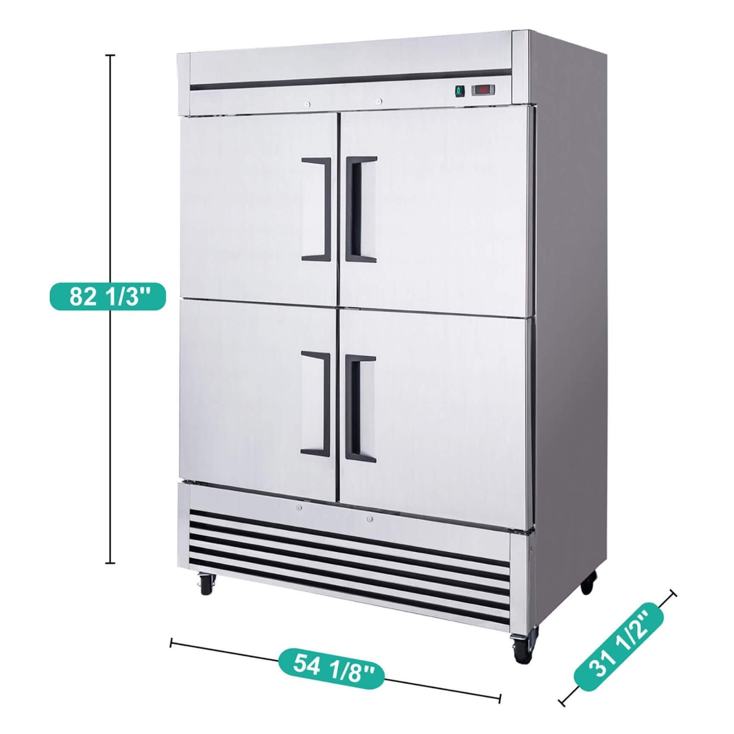 54-Inch 49 Cu.Ft Commercial 6-Shelves Stainless Steel Reach-In Freezer