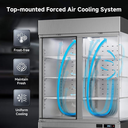 54-Inch Commercial 49 Cu.Ft 2-Door WiFi Refrigerator with Smart App Control