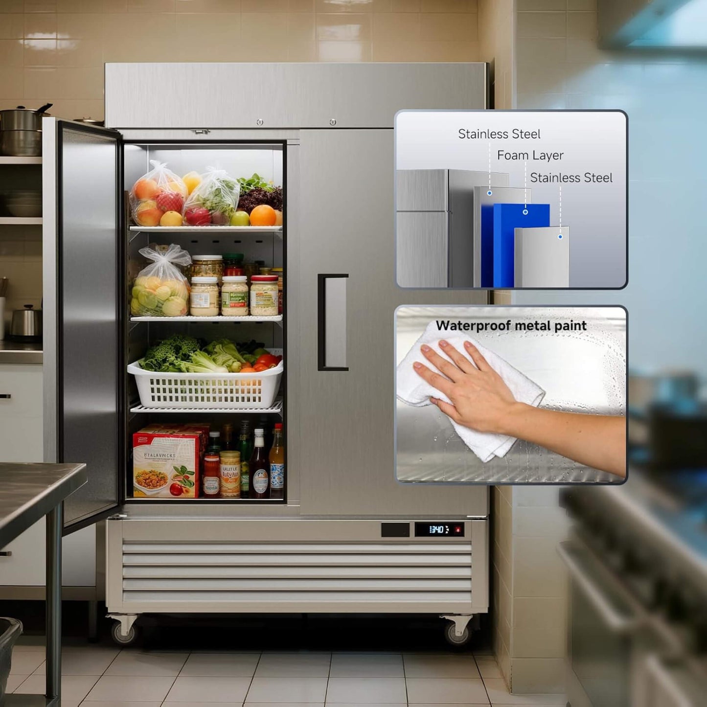 54-Inch Commercial 49 Cu.Ft 2-Door WiFi Refrigerator with Smart App Control