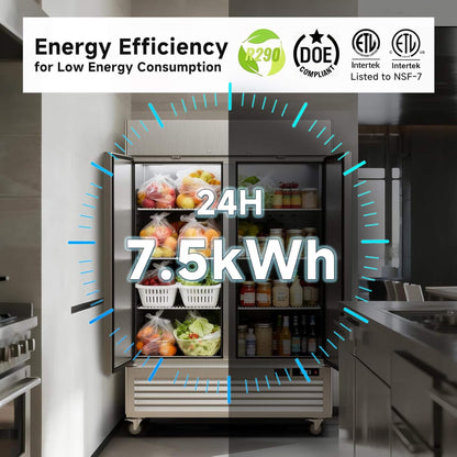 54-Inch Commercial 49 Cu.Ft 2-Door WiFi Refrigerator with Smart App Control
