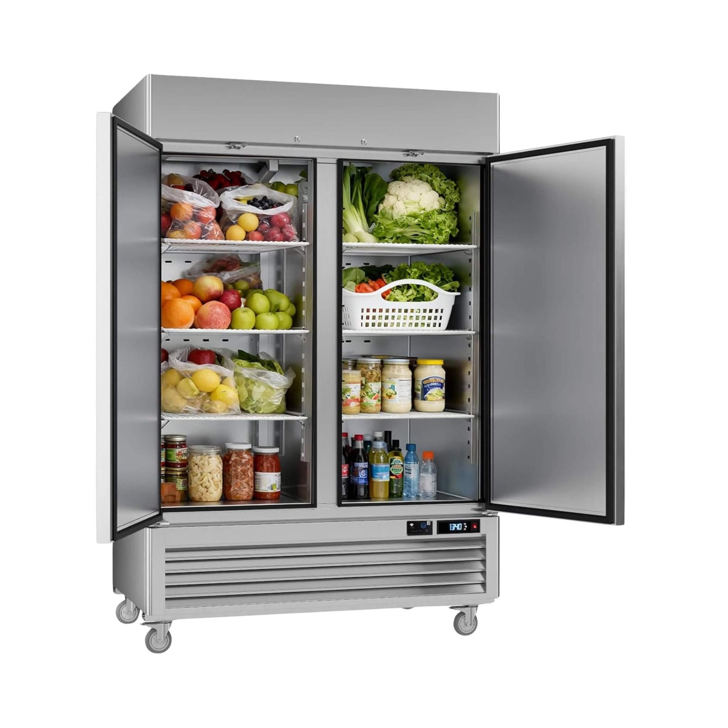 54-Inch Commercial 49 Cu.Ft 2-Door WiFi Refrigerator with Smart App Control