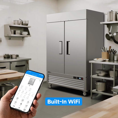 54-Inch Commercial 49 Cu.Ft 2-Door WiFi Refrigerator with Smart App Control