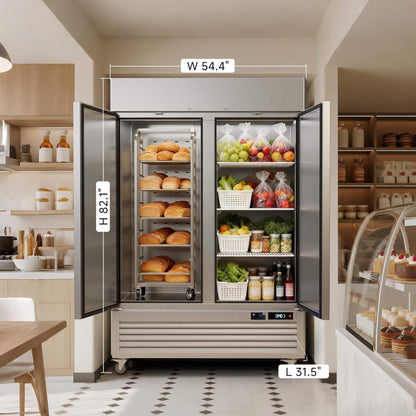 54-Inch Commercial 49 Cu.Ft 2-Door WiFi Refrigerator with Smart App Control