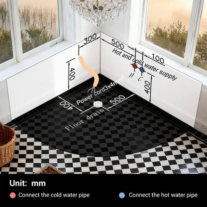 Alora Serenity 59-Inch 2-Person Acrylic Corner Whirlpool 16-Jet Hydro Massage Bathtub with Heater Rainbow Light