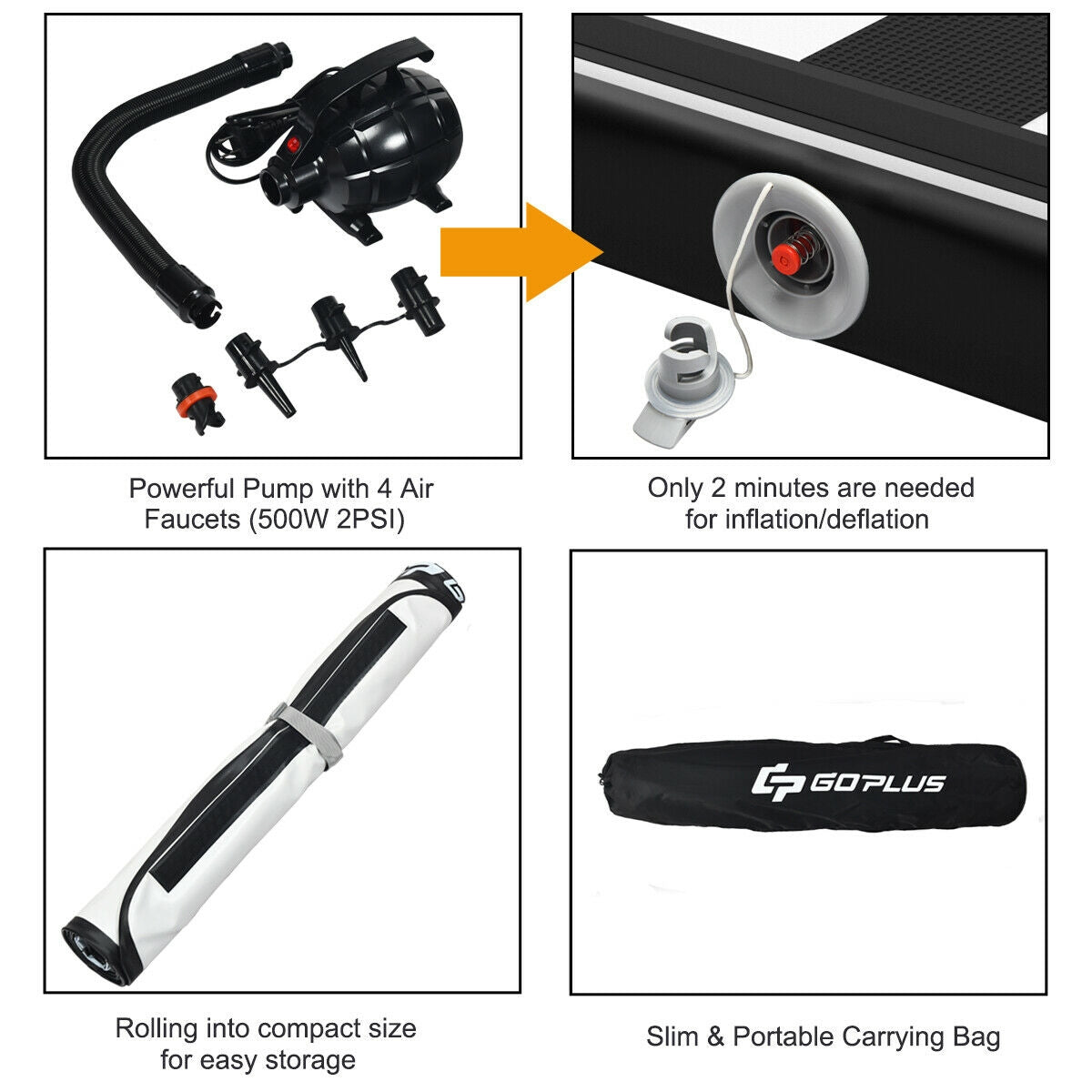 10 Feet Inflatable Gymnastic Tumbling Mat with Electric Pump