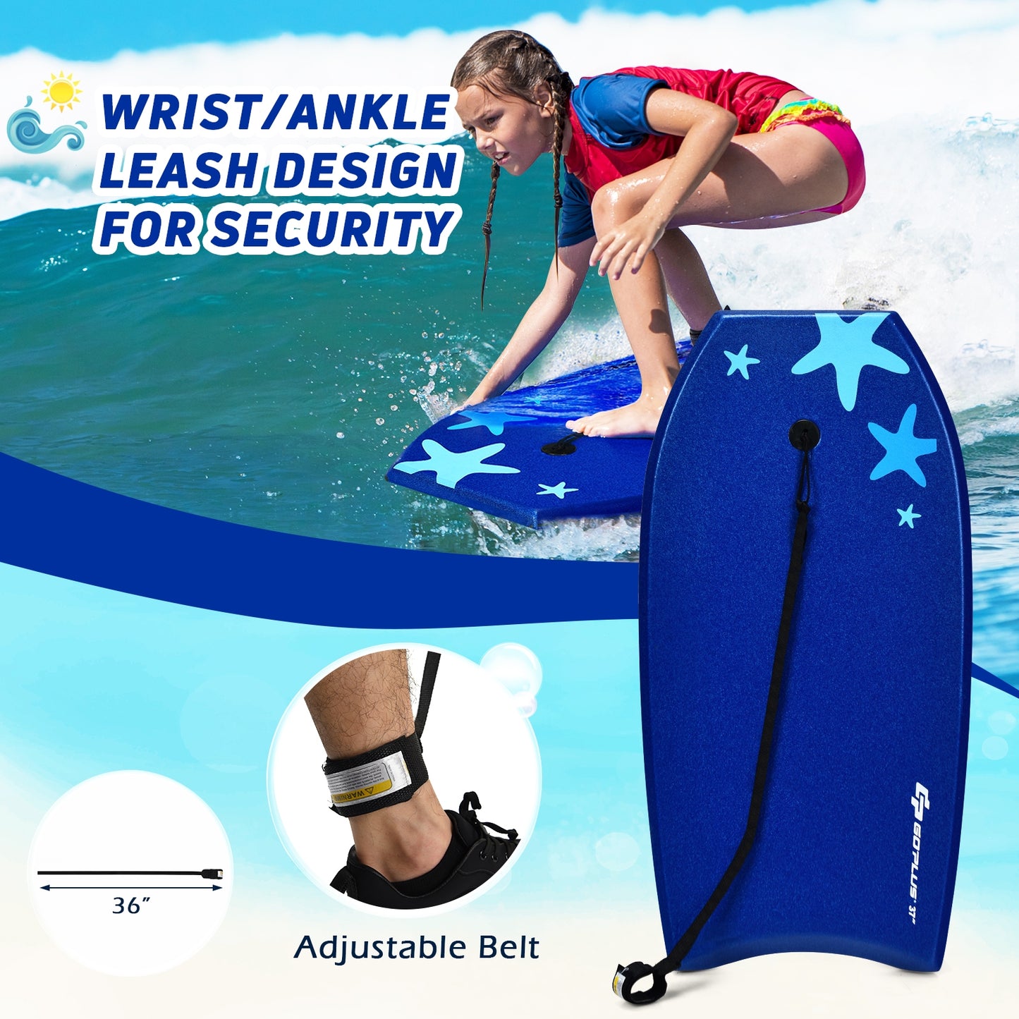 Lightweight Super Portable Surfing Bodyboard-Large