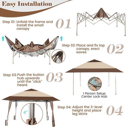 13' x 13' FT Pop-Up Patio Gazebo with Wheels