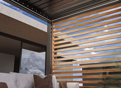 Wood-Grain Slat Walls for FlexPatio Pergolas