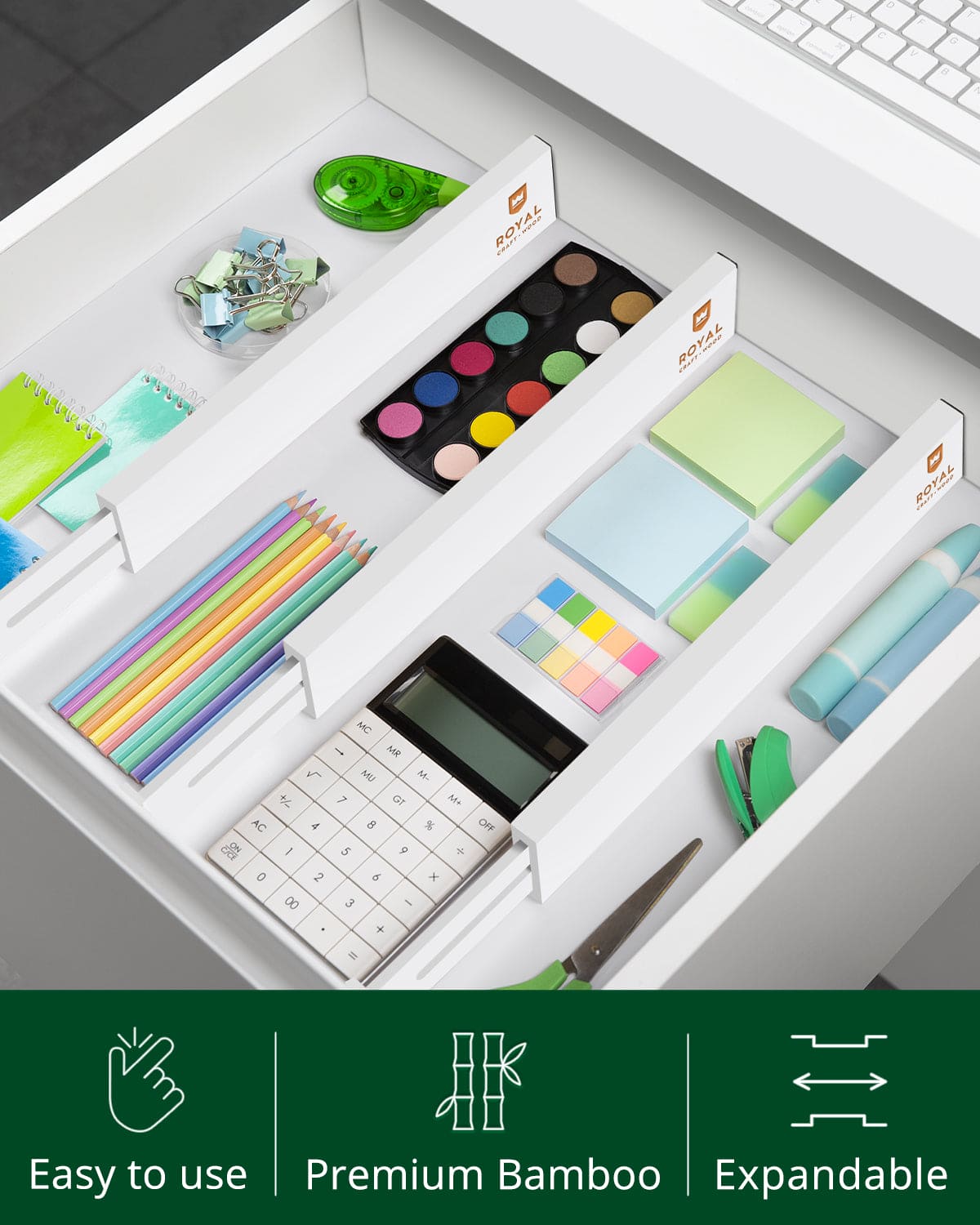 Drawer Dividers 22”, White