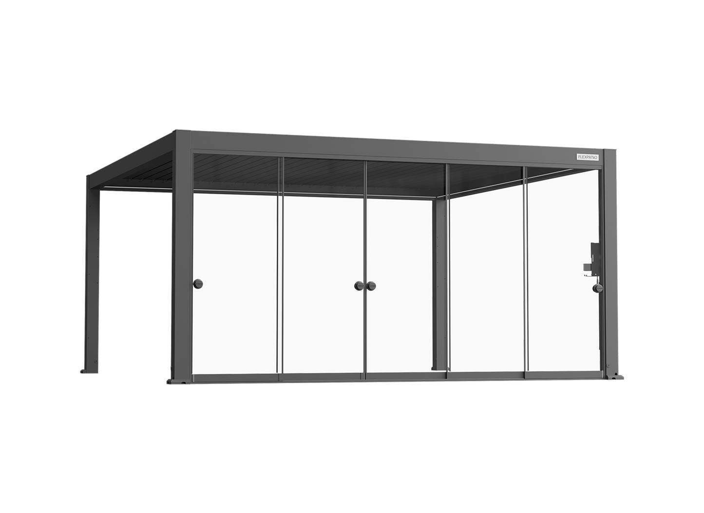Sliding Glass Door with Round Handle for FlexPatio Pergola