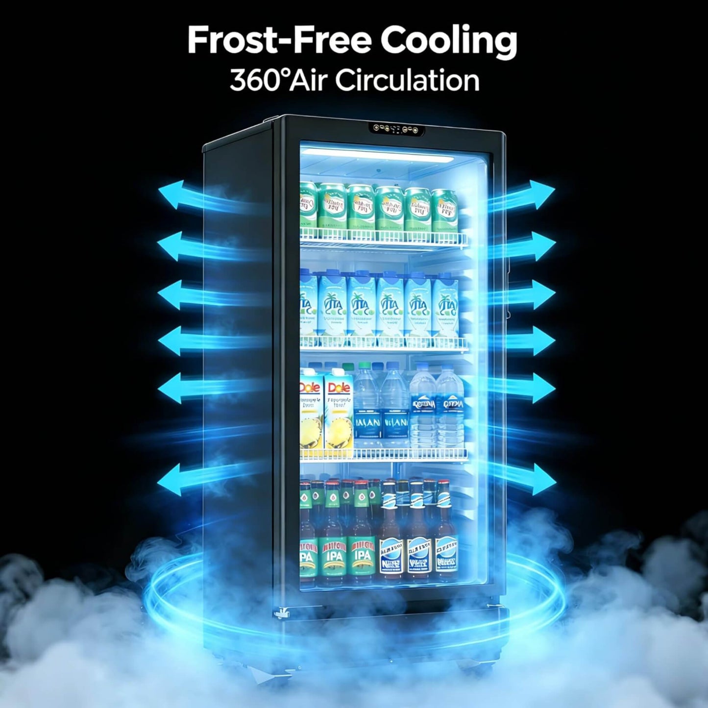 6.0 Cu.Ft Commercial Beverage Refrigerator with Glass Door and Adjustable Shelves