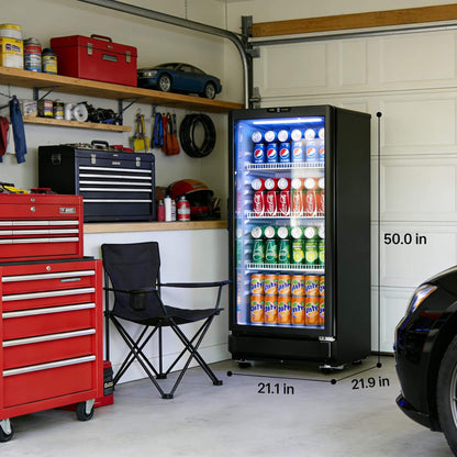 6.0 Cu.Ft Commercial Beverage Refrigerator with Glass Door and Adjustable Shelves