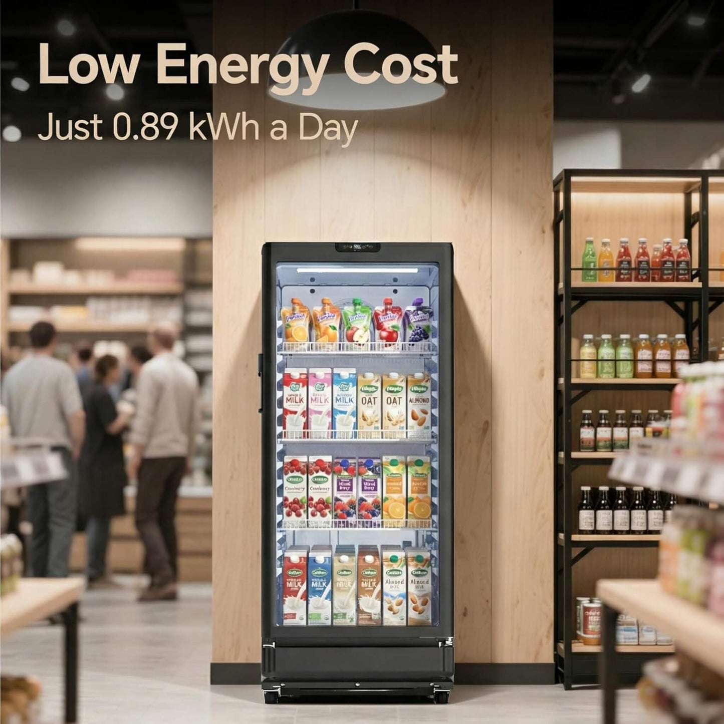 6.0 Cu.Ft Commercial Beverage Refrigerator with Glass Door and Adjustable Shelves