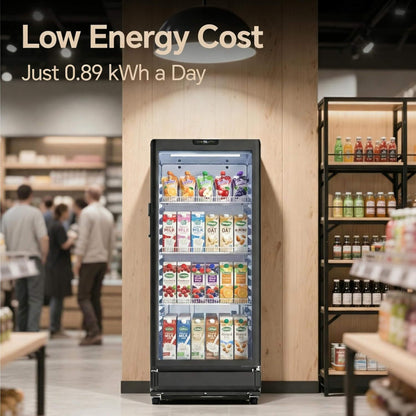 6.0 Cu.Ft Commercial Beverage Refrigerator with Glass Door and Adjustable Shelves