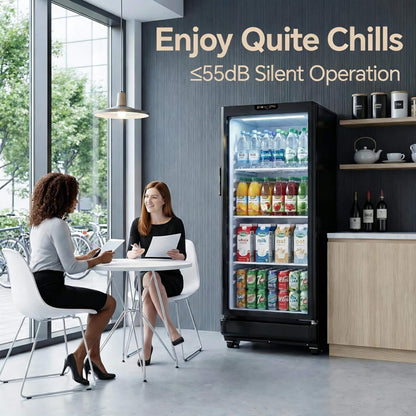 6.0 Cu.Ft Commercial Beverage Refrigerator with Glass Door and Adjustable Shelves