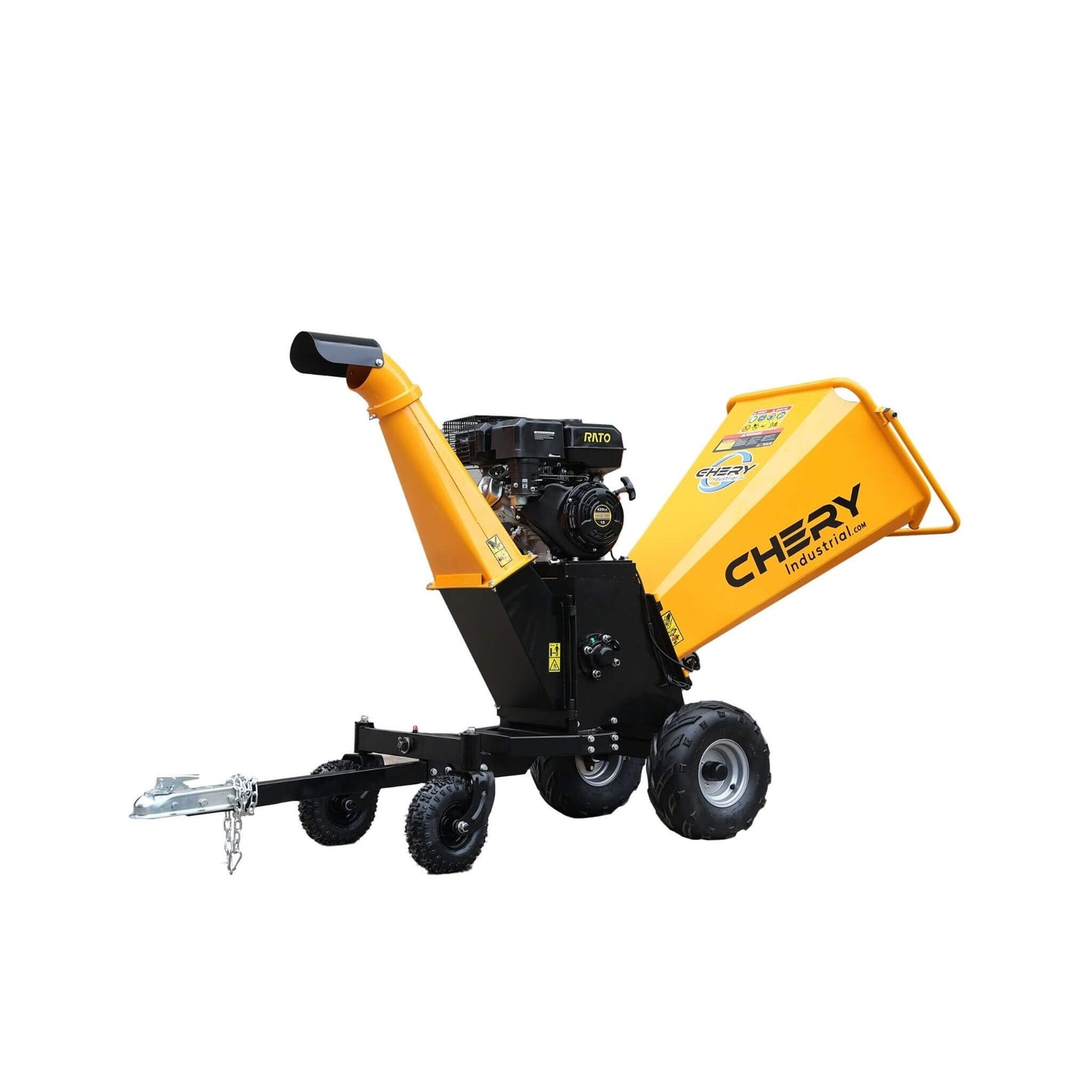 Heavy-Duty 6-Inch 420CC 15HP Gas Wood Chipper Shredder Mulcher with Tow Bar & Safety Stop Bar