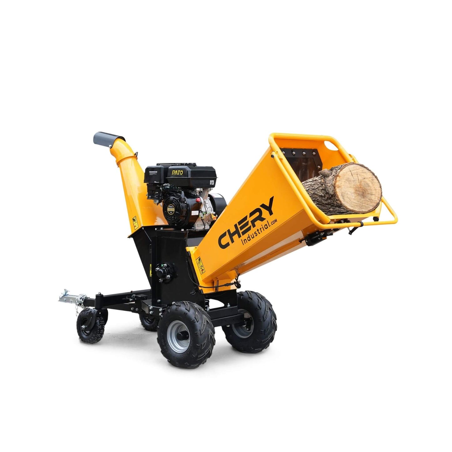 Heavy-Duty 6-Inch 420CC 15HP Gas Wood Chipper Shredder Mulcher with Tow Bar & Safety Stop Bar