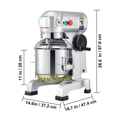 600W Commercial Dough Kneader Bakery Mixer Machine 15QT