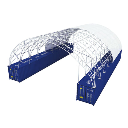 60FT x 80FT x 15FT Double Truss Container Canopy Shelter