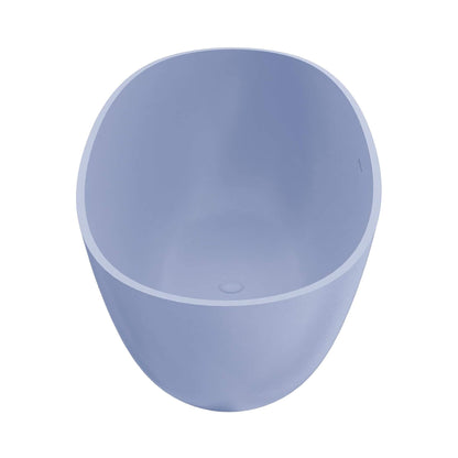 61" X 29.5" Inch Nuvia Freestanding Modern Oval Stone Resin Soaking Tub with Overflow Drain