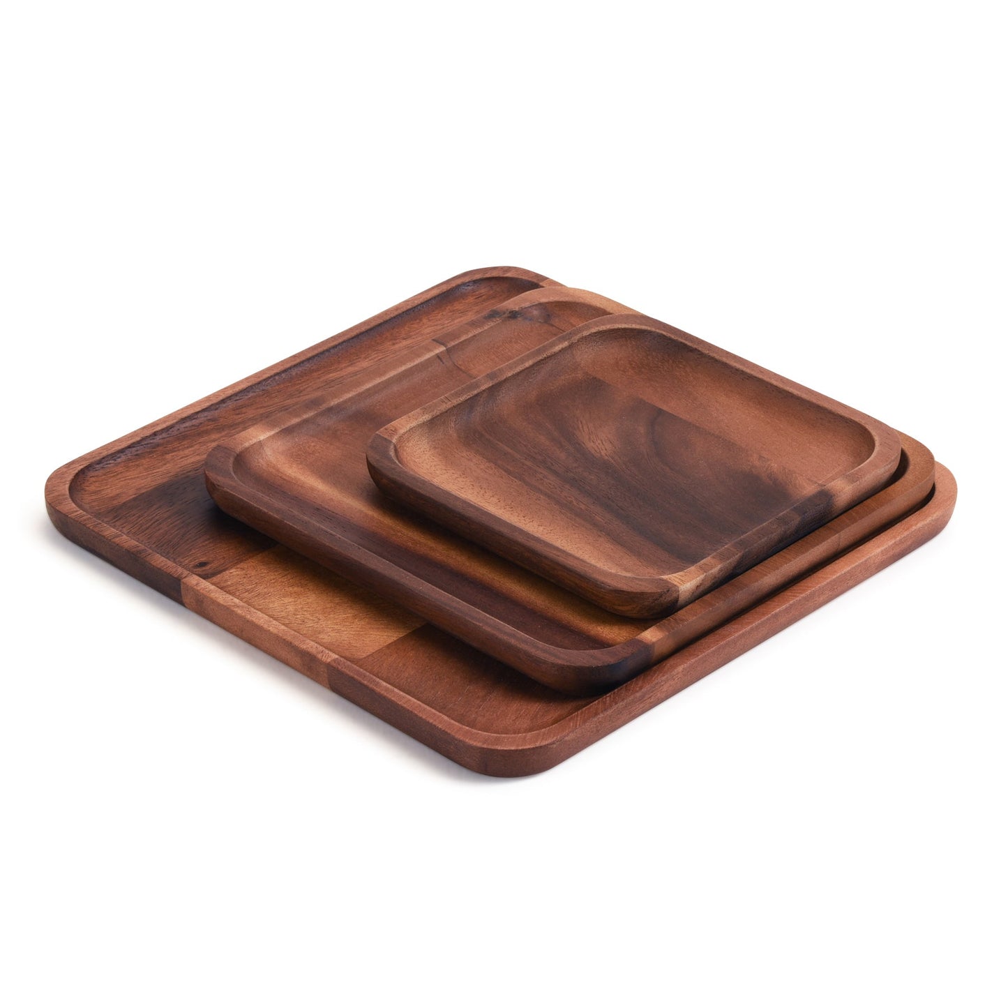 Set of 3 Acacia Serving Plates - 3 Sizes