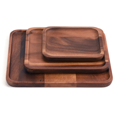 Set of 3 Acacia Serving Plates - 3 Sizes