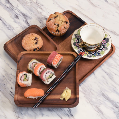 Set of 3 Acacia Serving Plates - 3 Sizes