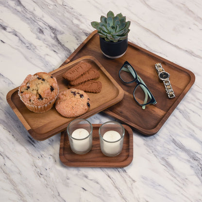 Set of 3 Acacia Serving Plates - 3 Sizes