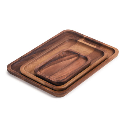 Set of 3 Acacia Serving Plates - 3 Sizes
