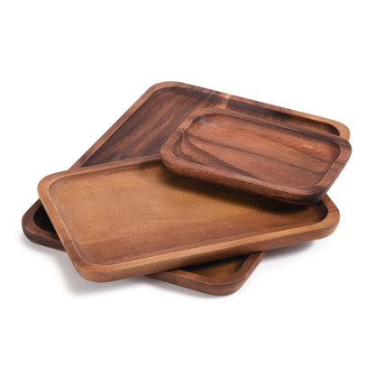 Set of 3 Acacia Serving Plates - 3 Sizes