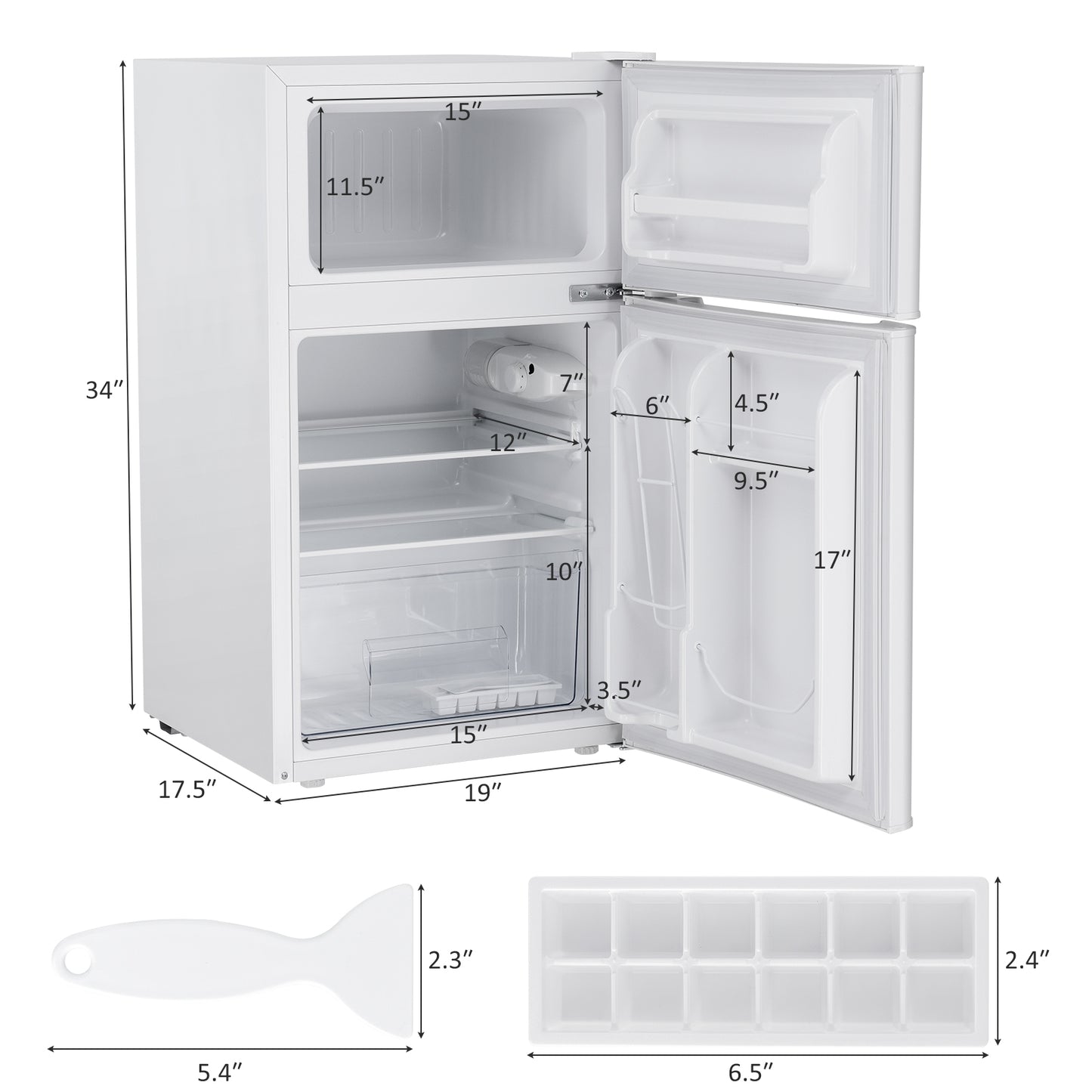 3.2 cu ft. Compact Stainless Steel Refrigerator
