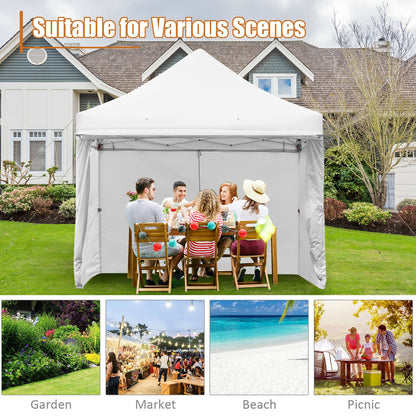 10' x 10' Feet Pop up Gazebo with 4 Height and Adjust Folding Awning