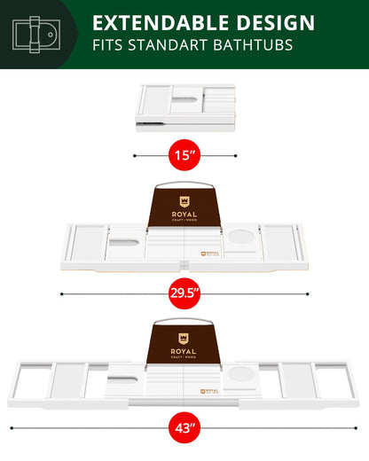Bathtub Caddy Tray, White