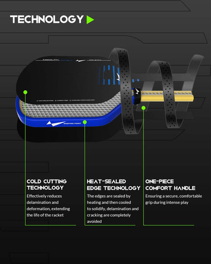 Warping Point Rhythm Pickleball Paddle 16mm in Red - Core, Maximum Spin & Control