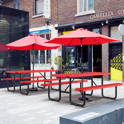 6ft Rectangle Picnic Table with Umbrella Hole