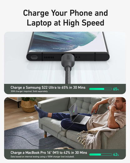 Anker 543 USB C to USB C Cable (240W, 10 ft)