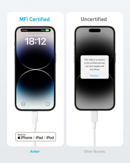 Anker 310 USB C to Lightning Cable (6 ft, 2pack)