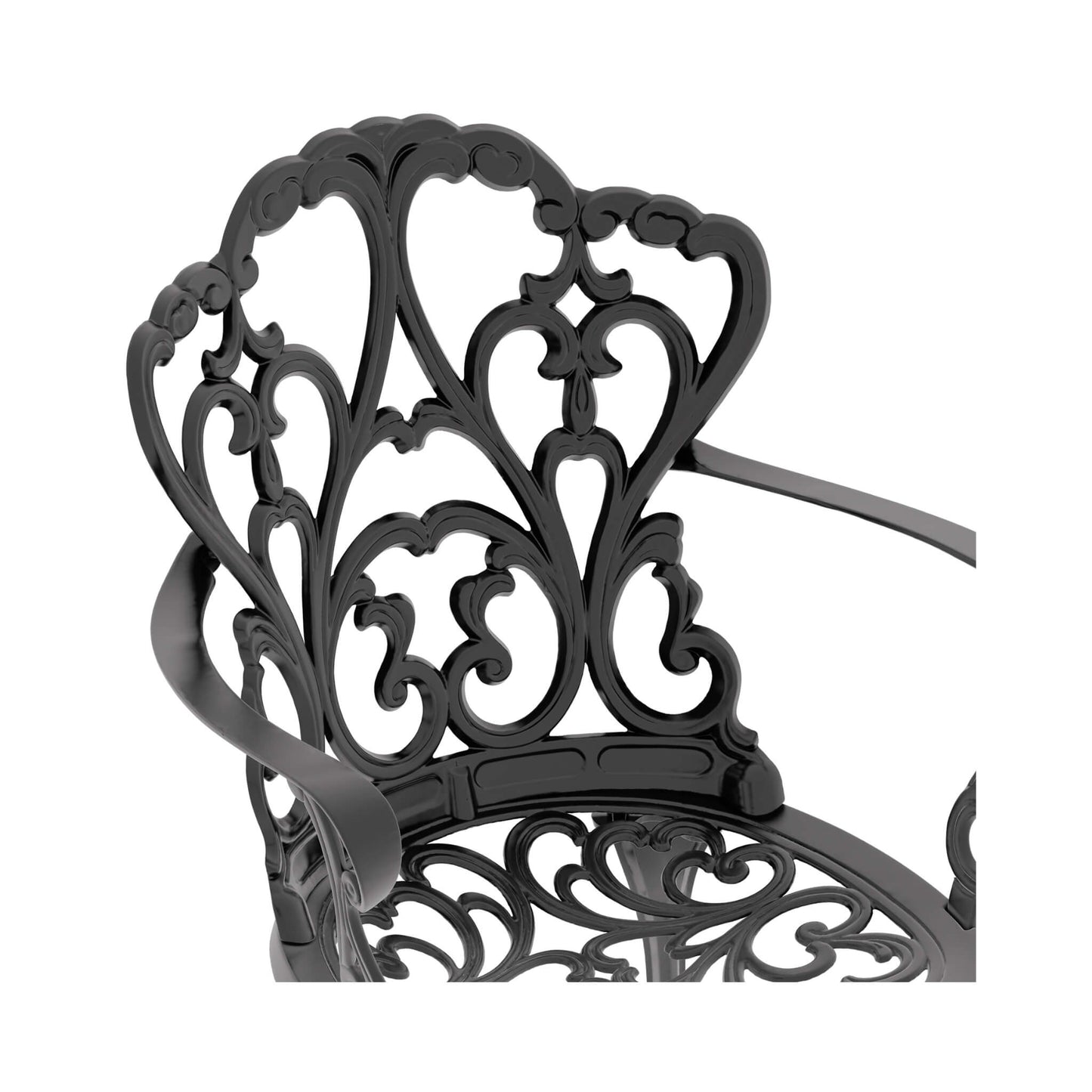 Alora 7-Piece Cast Aluminum Patio Furniture Set with Black Frame and Off-White Cushions