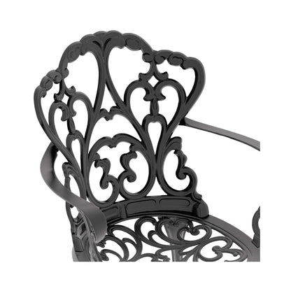 Alora 7-Piece Cast Aluminum Patio Furniture Set with Black Frame and Off-White Cushions
