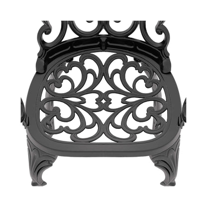 Alora 7-Piece Cast Aluminum Patio Furniture Set with Black Frame and Off-White Cushions