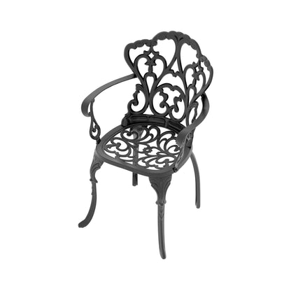 Alora 7-Piece Cast Aluminum Patio Furniture Set with Black Frame and Off-White Cushions