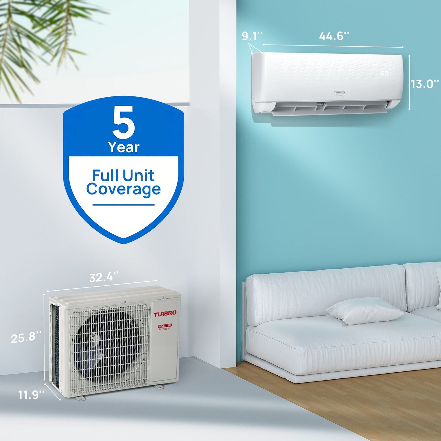 Finnmark 24,000 BTU Single Zone WiFi Mini Split AC (R32)