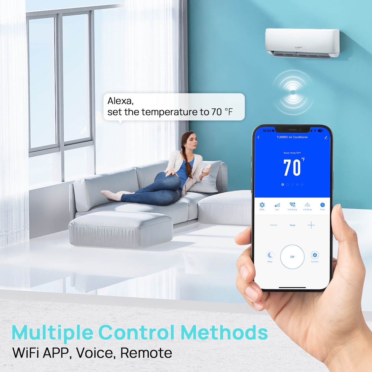 Finnmark 9,000 BTU Single Zone WiFi Mini Split AC (R32)