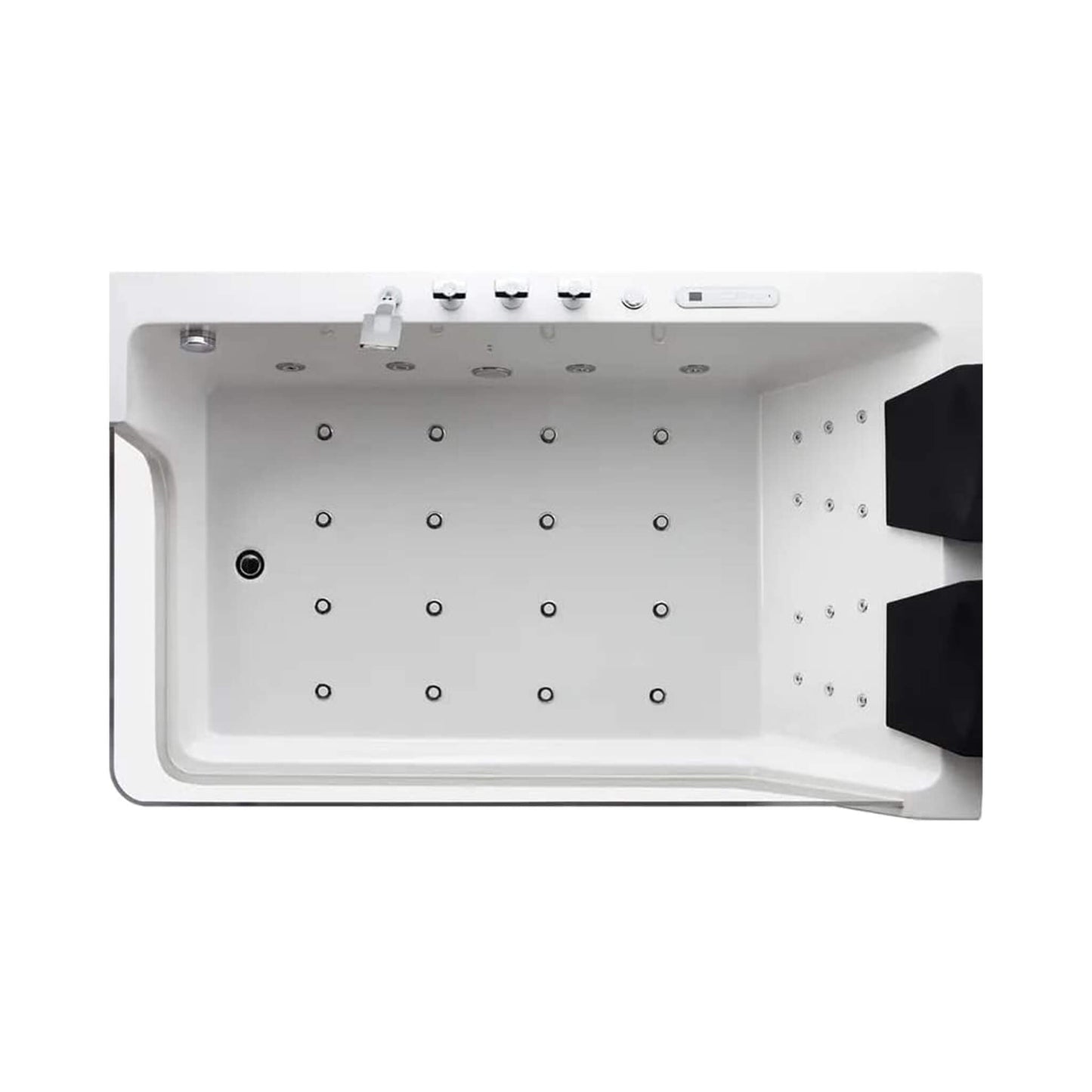 Alora 71-Inch Luxury 2-Person Acrylic Whirlpool Tub With LED Lights Jets And Faucet