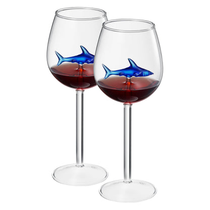 Shark-Inspired Wine Glasses Set of 2 – 13oz