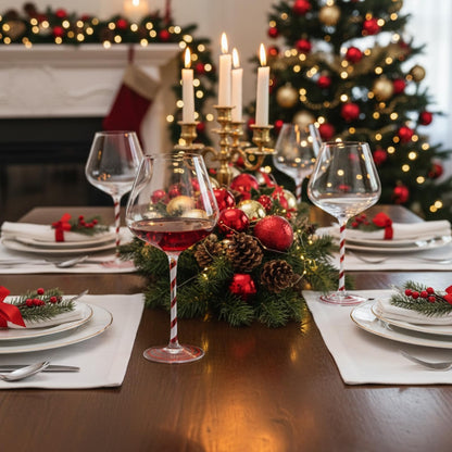 Khen Holiday Candy Cane Wine Glasses Set of 2 Santa Red White Striped