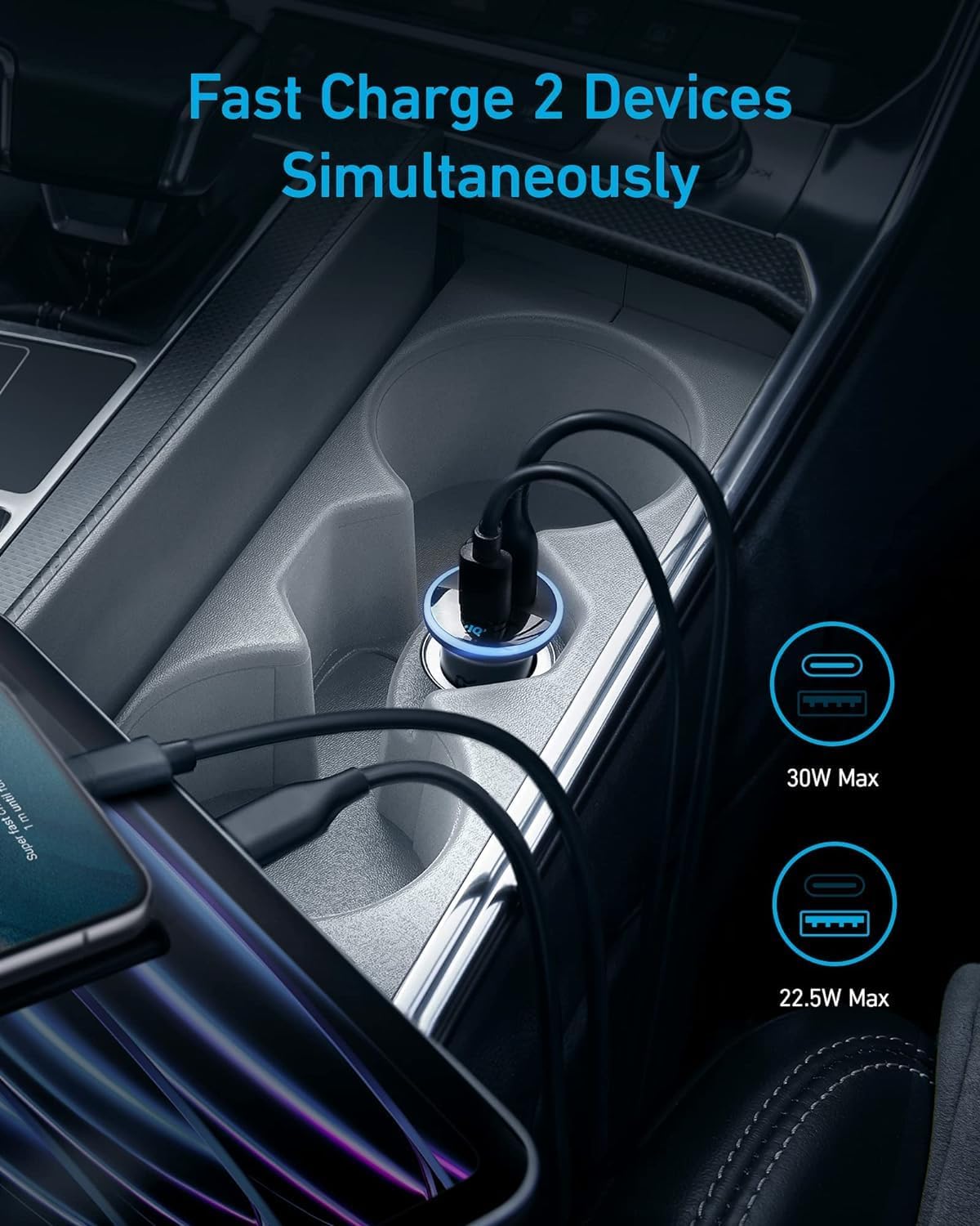 Anker 323 Car Charger (52.5 W) (30W)