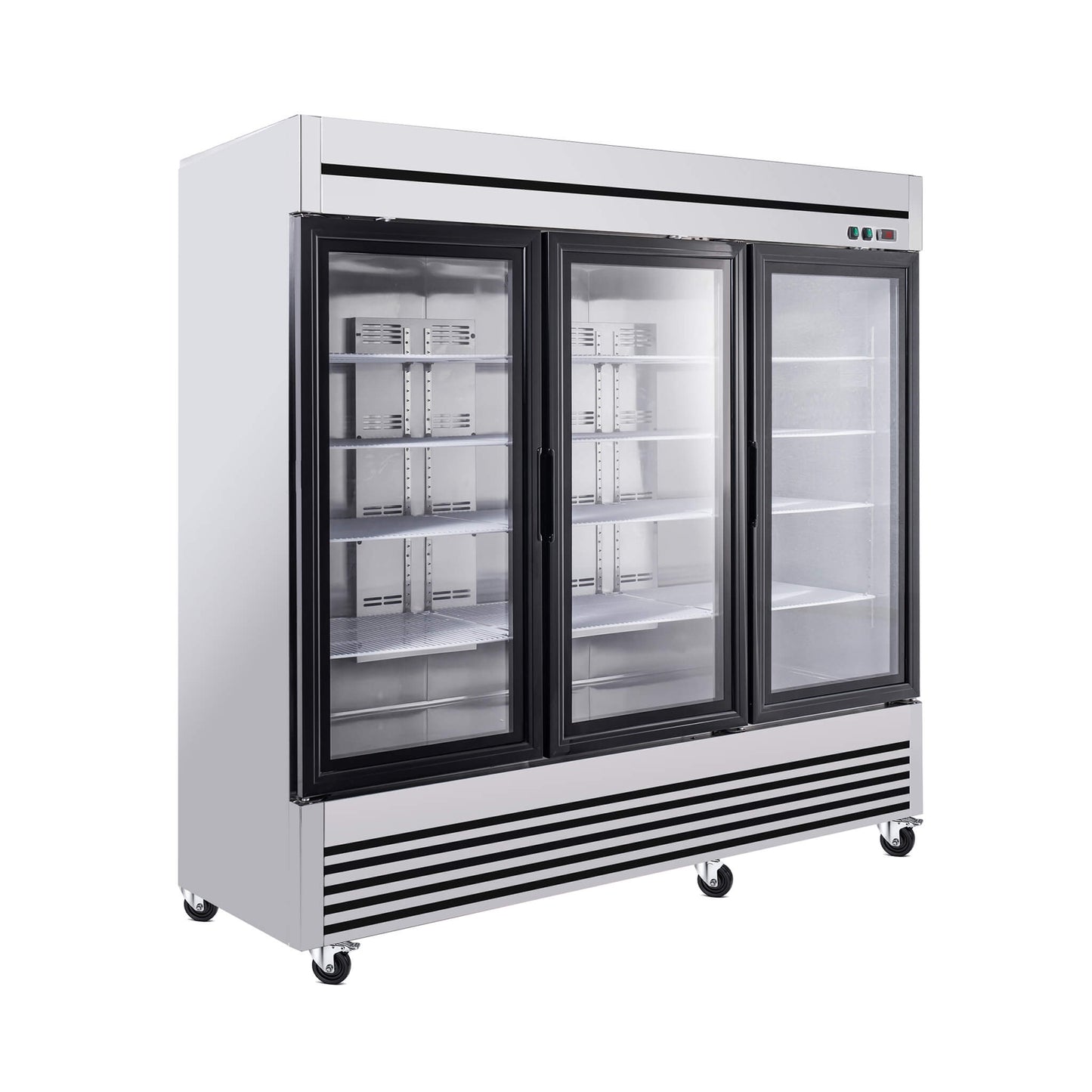 72 Cu.Ft Triple-Door Stainless Steel Commercial Reach-In Display Refrigerator