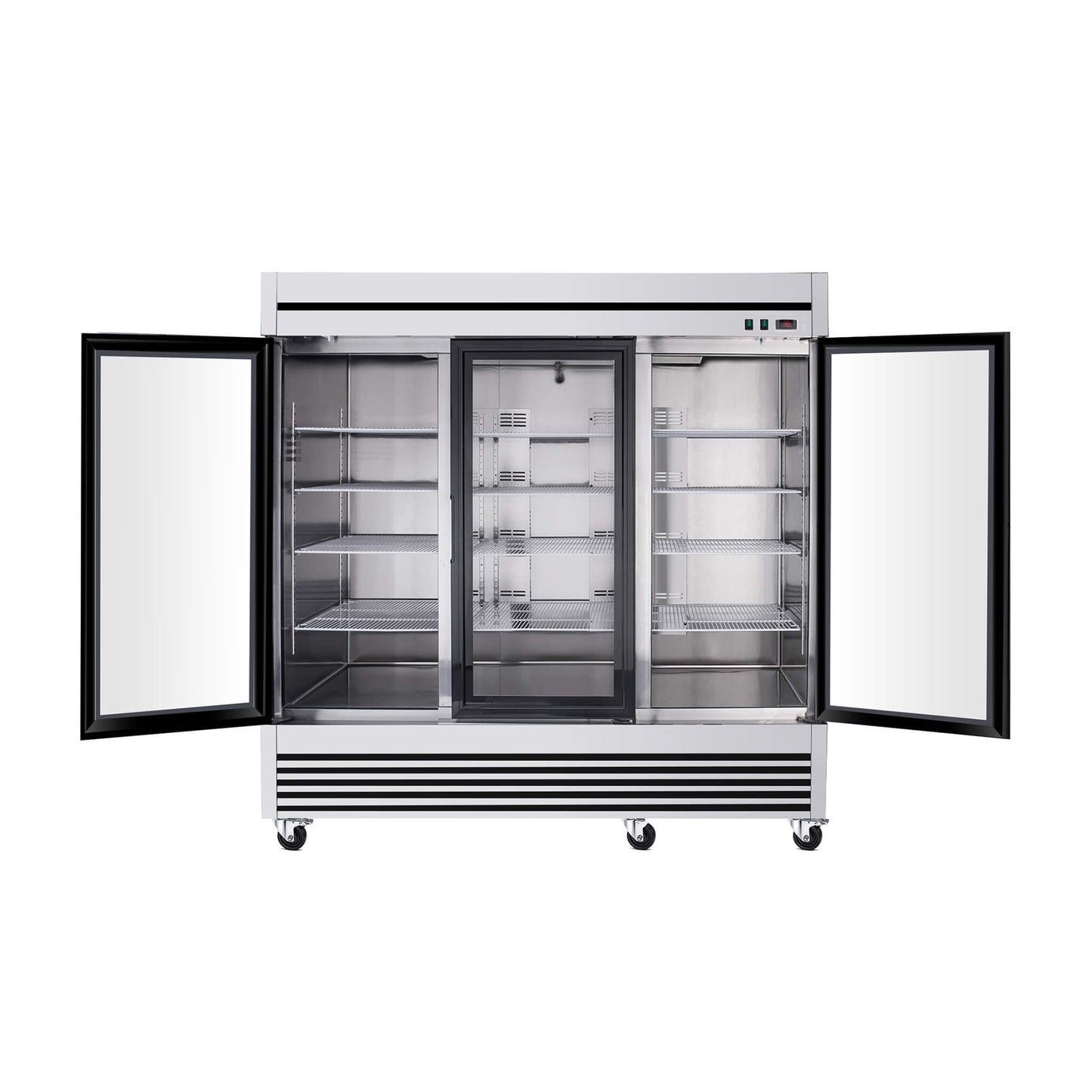 72 Cu.Ft Triple-Door Stainless Steel Commercial Reach-In Display Refrigerator