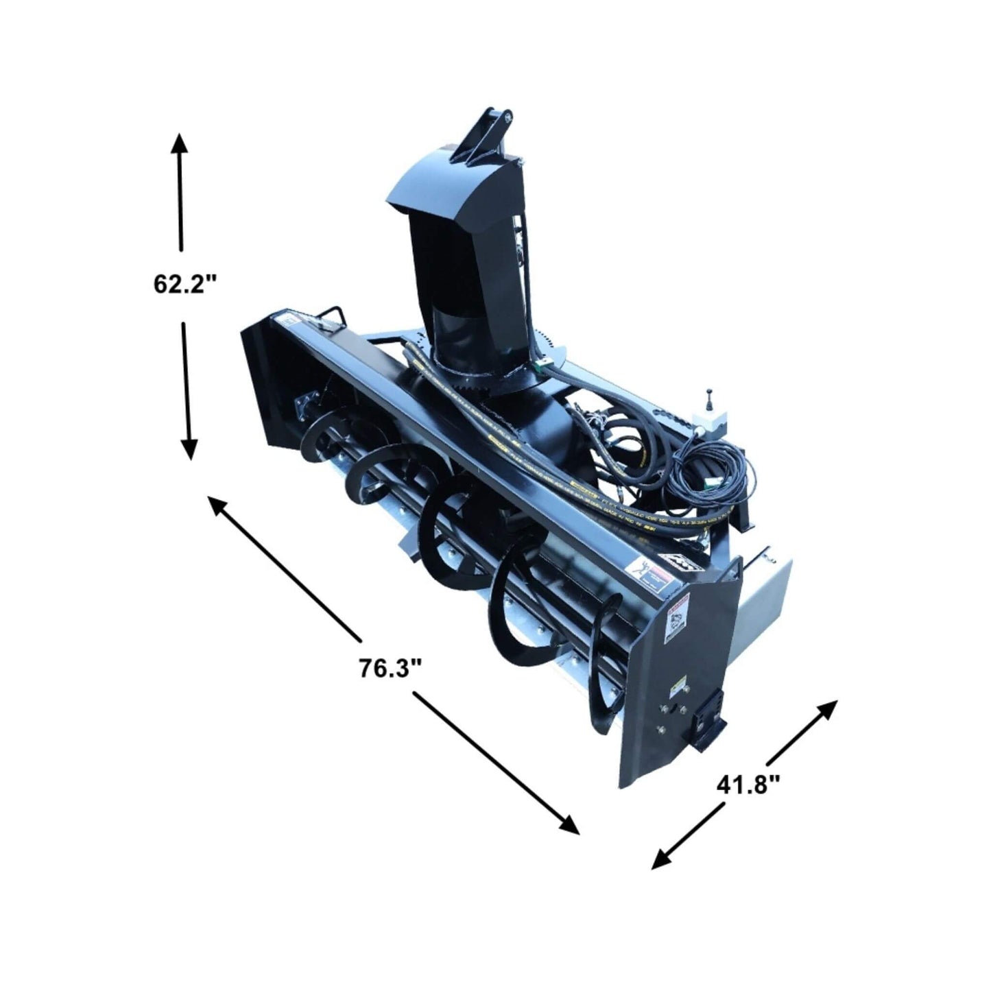 72-Inch Heavy-Duty Hydraulic Skid Steer Snow Blower Attachment